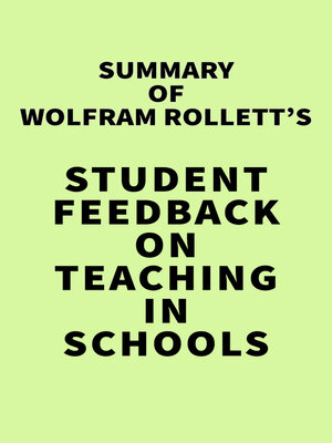 cover image of Summary of Wolfram Rollett's Student Feedback on Teaching in Schools